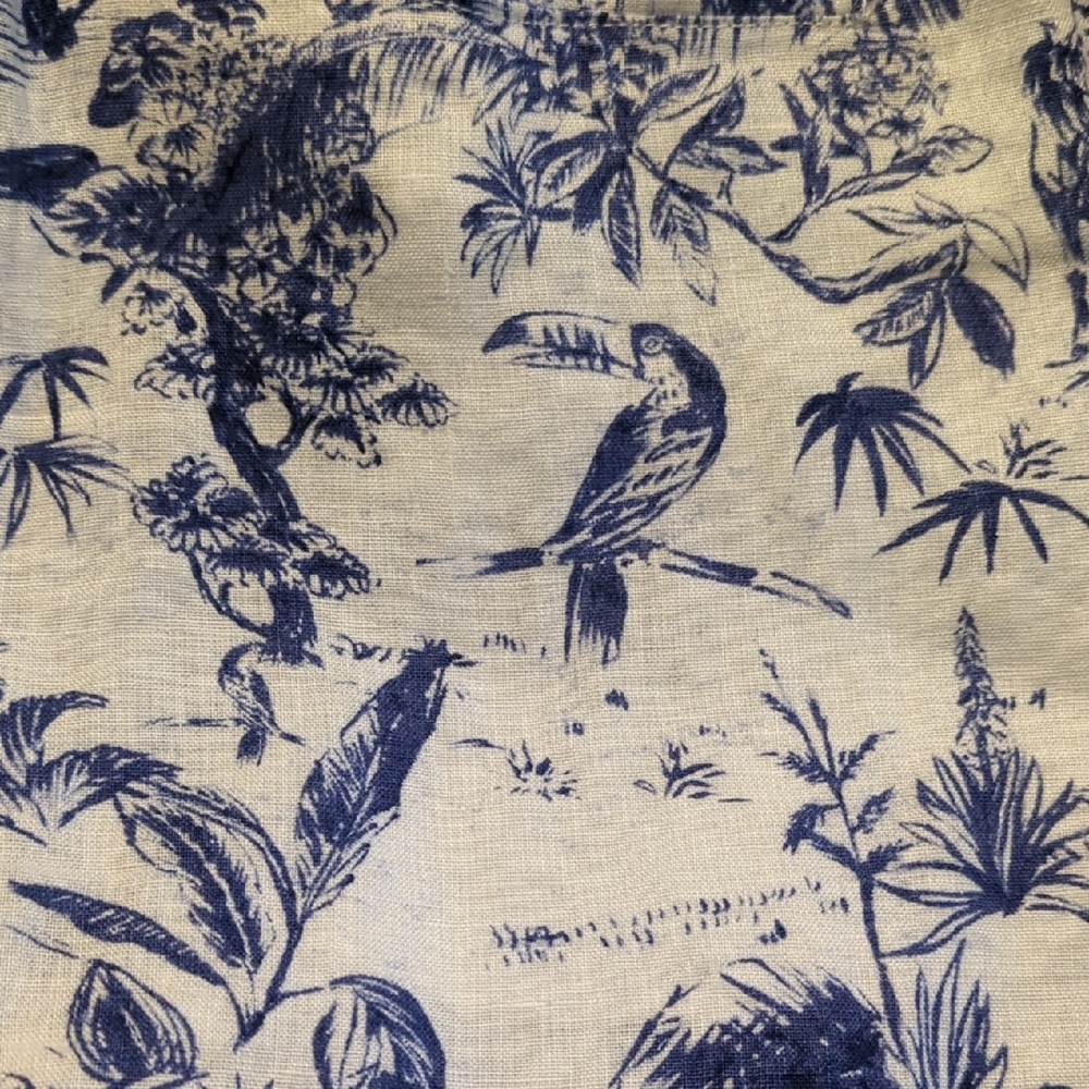 M Joie Blue & White Toile Womens 100% Linen Wide Leg Pants - Picture 8 of 8